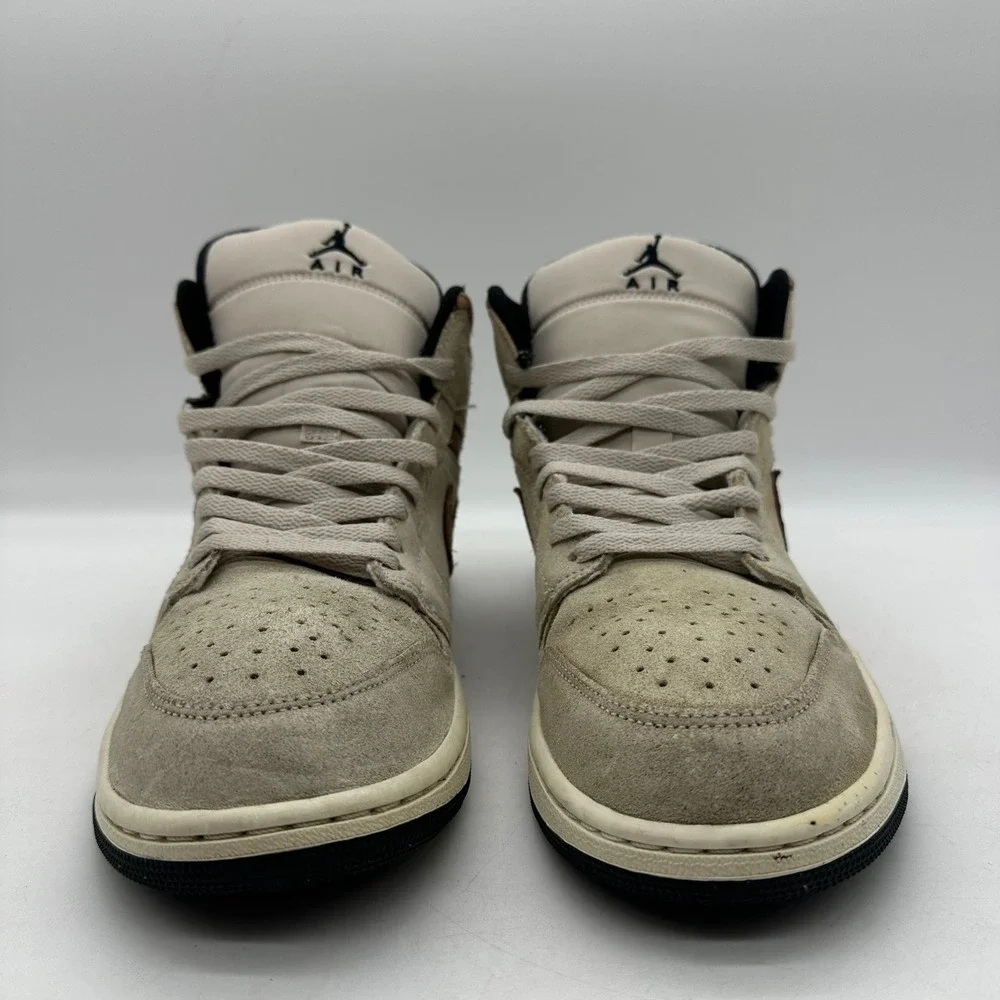 Nike DZ4129-102 Mens Size 11 Air Jordan 1 Mid SE Brown Elephant Suede Sneakers
